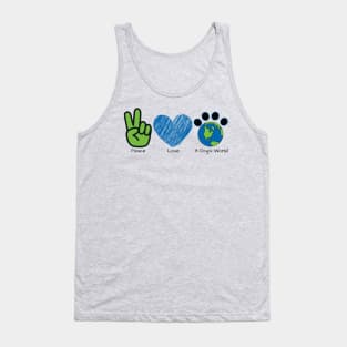 Peace Love A Dog's World (Front) Tank Top